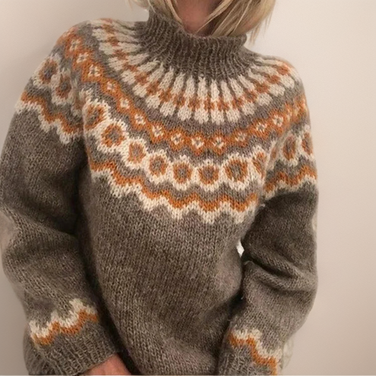 Amara | Handmade Icelandic-Style Knit Sweater for Women