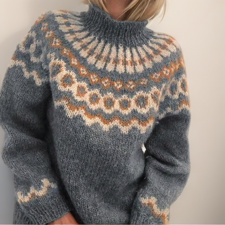 Amara | Handmade Icelandic-Style Knit Sweater for Women
