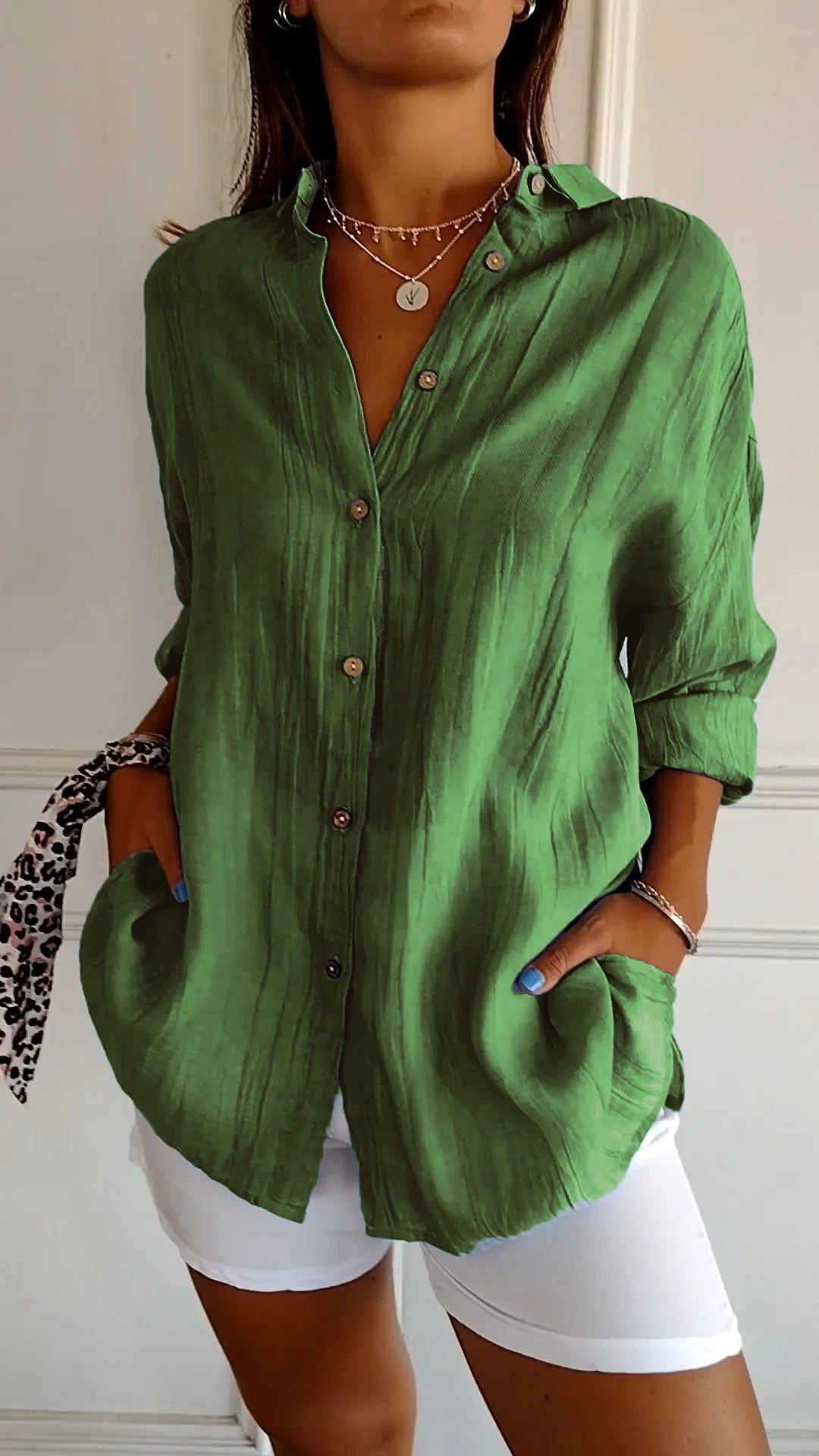 Clara | Elegant Solid Color Commuter Blouse for Women