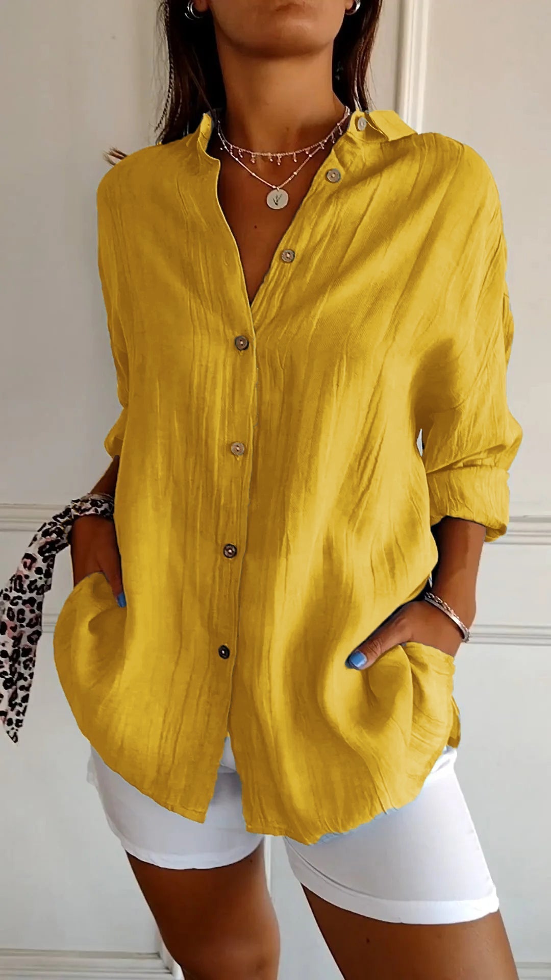 Clara | Elegant Solid Color Commuter Blouse for Women