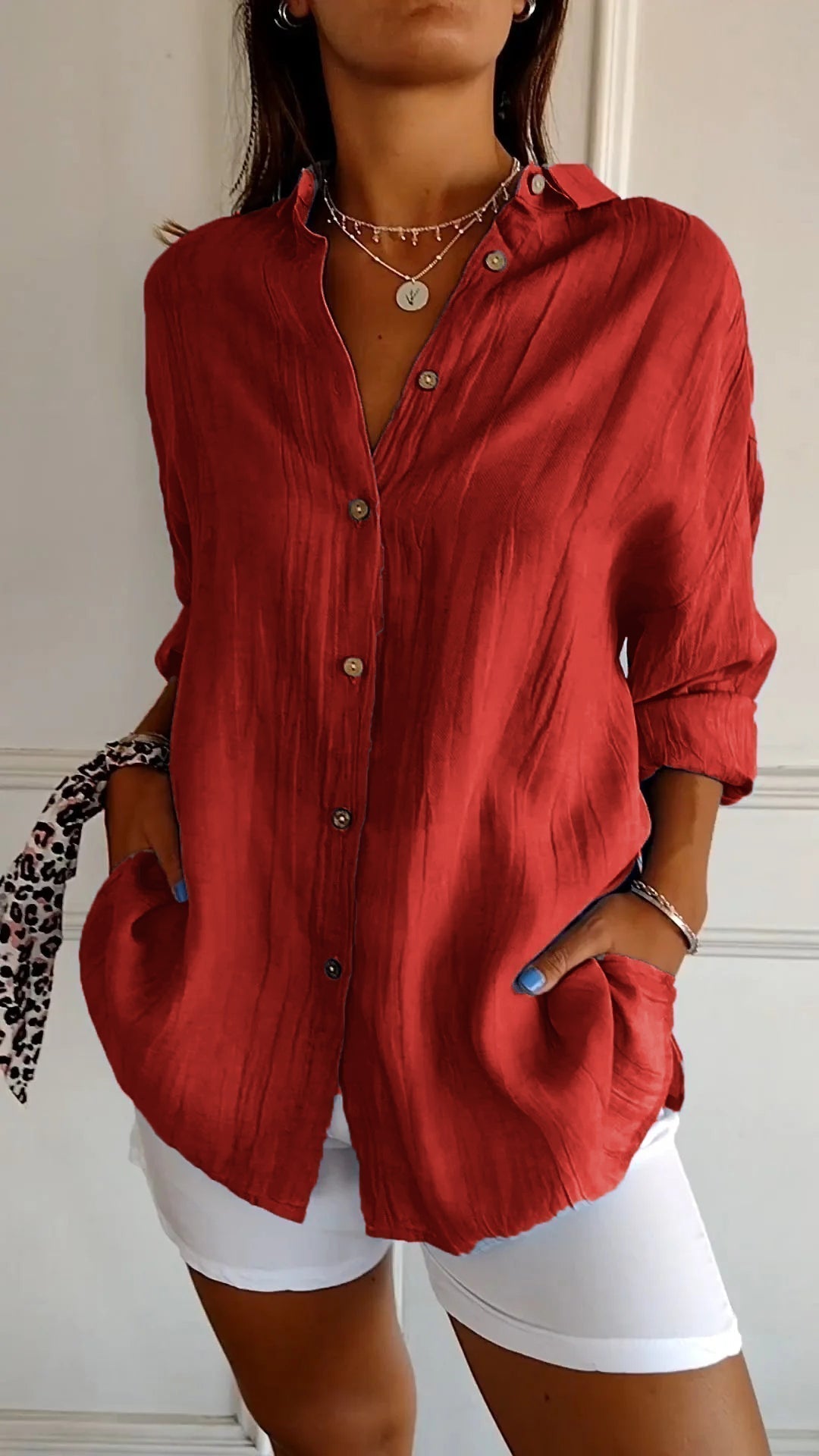 Clara | Elegant Solid Color Commuter Blouse for Women