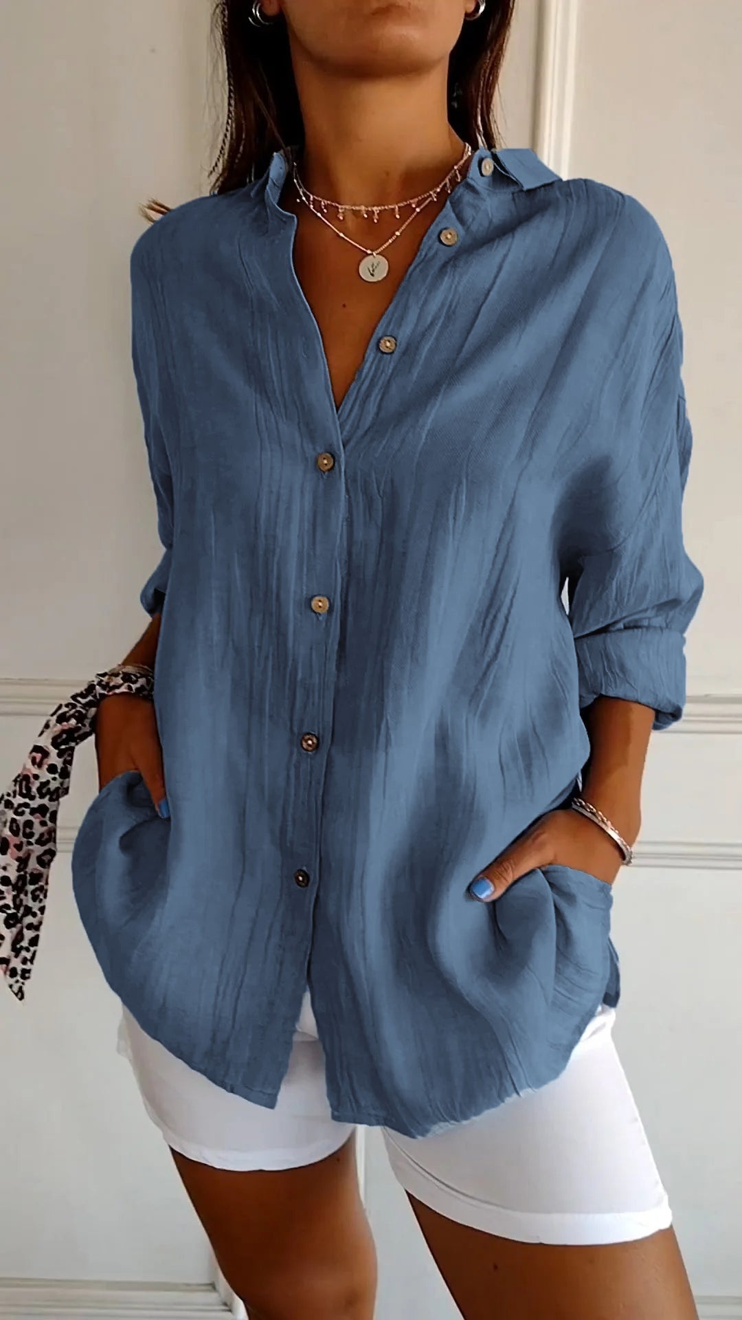 Clara | Elegant Solid Color Commuter Blouse for Women