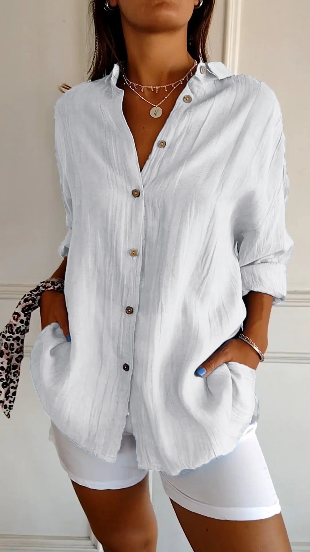Clara | Elegant Solid Color Commuter Blouse for Women