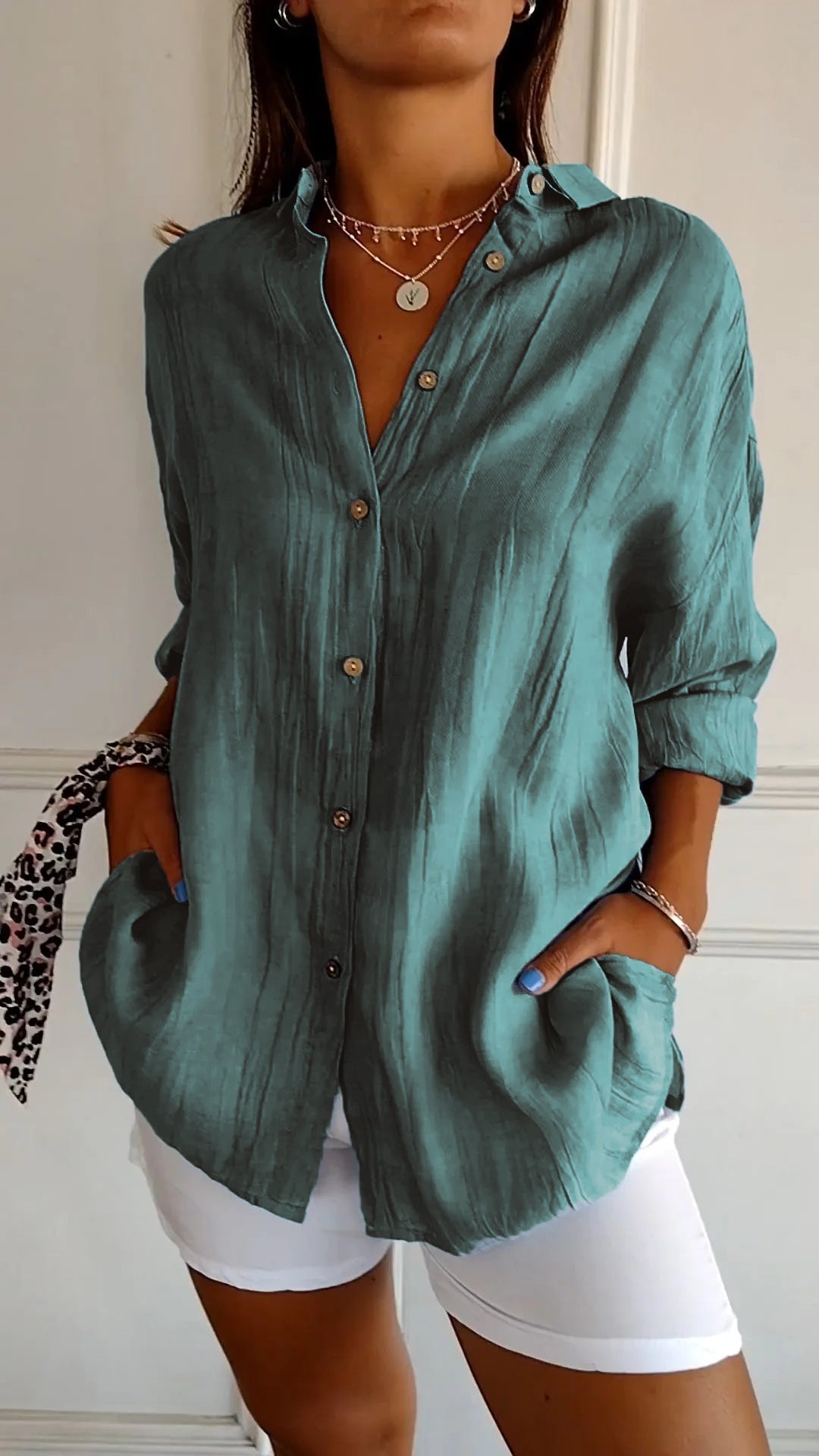 Clara | Elegant Solid Color Commuter Blouse for Women