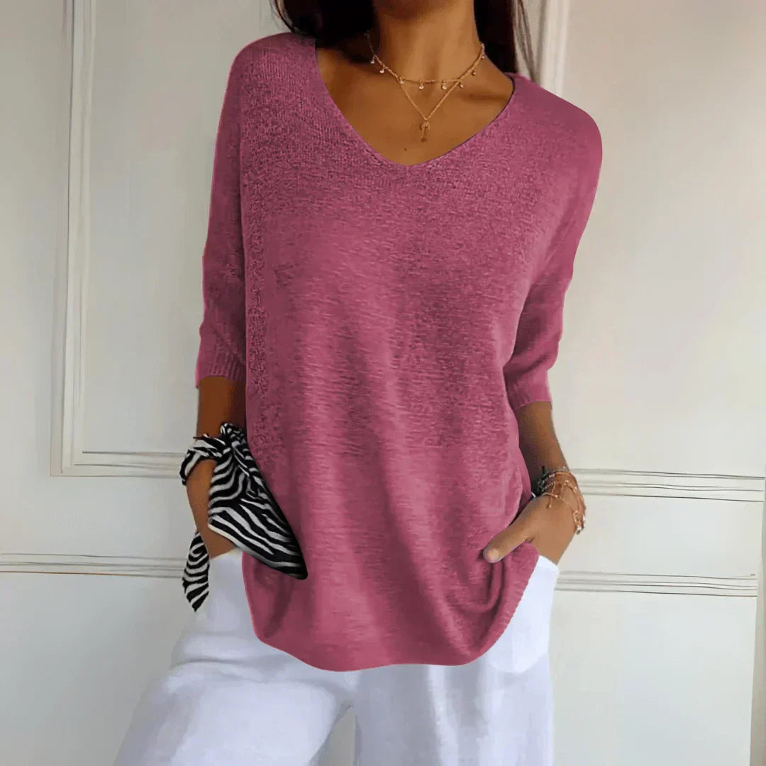 Fenella | Casual Solid Color Work Top for Women