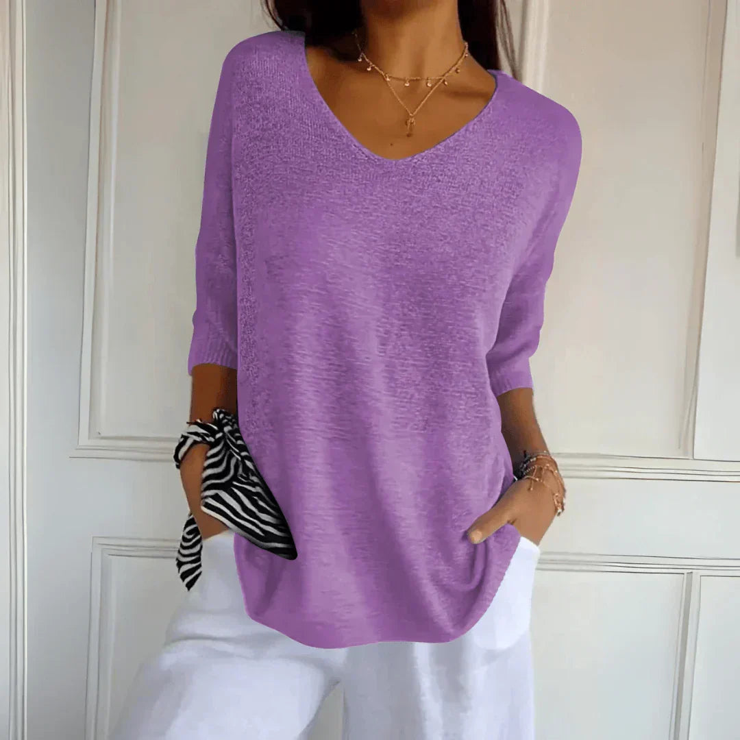 Fenella | Casual Solid Color Work Top for Women