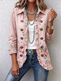 Bettany | Floral Ruffle Button-Front Jacket for Women