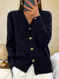 Armelle | Elegant Heart Button Cardigan for Women