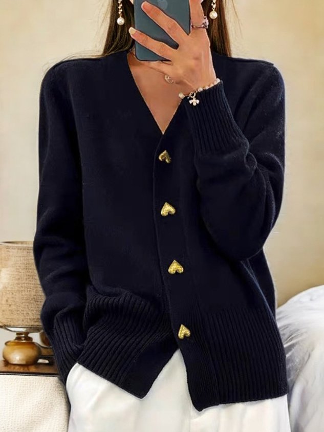 Armelle | Elegant Heart Button Cardigan for Women
